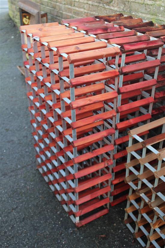 3 x wood & metal wine racks, capacity 60 bottles each